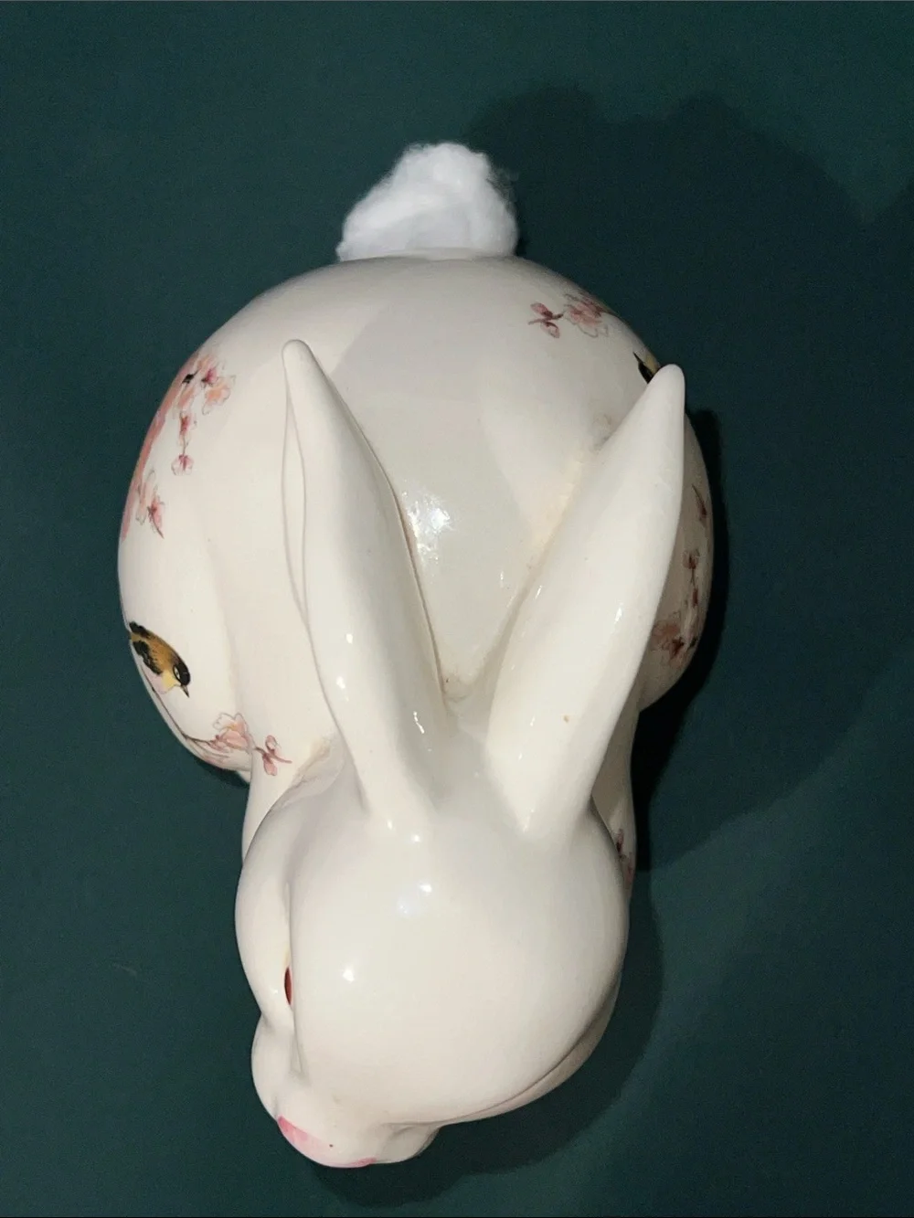 Vintage East Wind San Francisco Ceramic Bunny Cotton Ball Dispenser Japan
